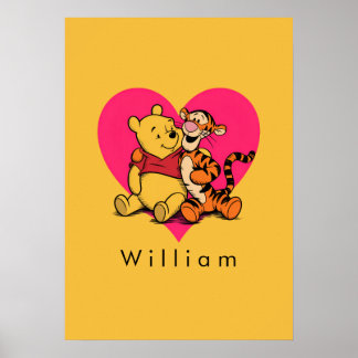 Poster Doux Winnie l'ourson et Tigger