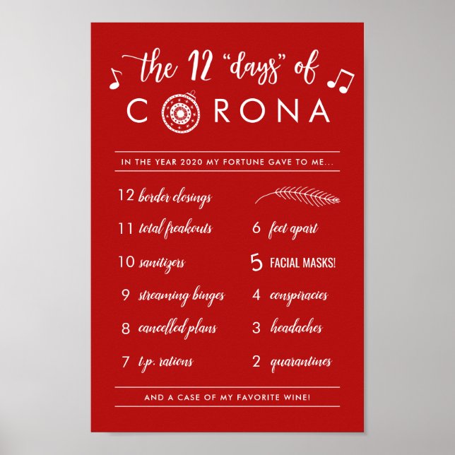 Poster Douze jours amusants de Corona | Noël (Devant)