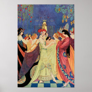 Poster Douze princesses dansantes Vintage conte de fées