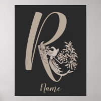 Dove Elegant Monogramme Initiale R Personnalisé