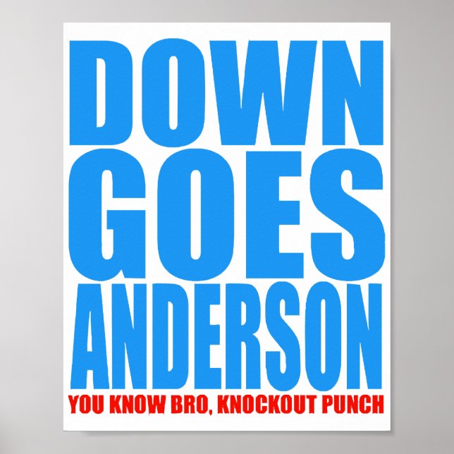 Poster Down Goes Anderson (Devant)