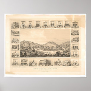 Poster Downieville, carte panoramique 1856 (0522A) de CA