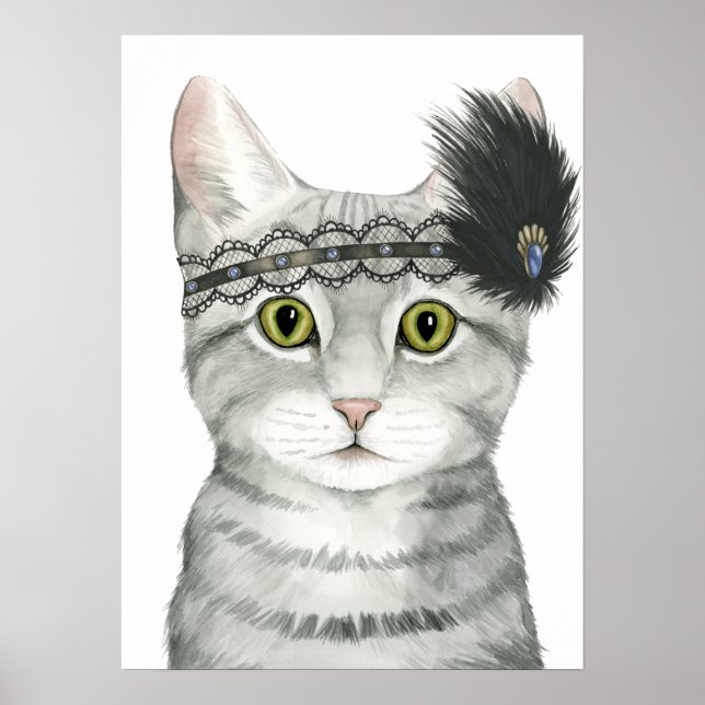 Poster Downton Cat | Bejewted With Lace (Devant)