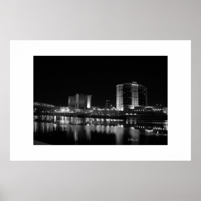 Poster Downtown Shreveport, Los Casinos et le bord de la  (Devant)