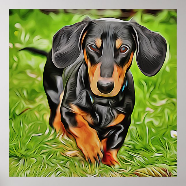Poster Doxie Chien Rire En Direct Avec Dachshunds Anniver (Devant)