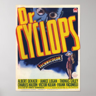 Poster Dr. Cyclops - horreur vintage de la science