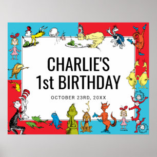 Poster Dr. Seuss - Caractères   ANNIVERSAIRE DE ENFANT