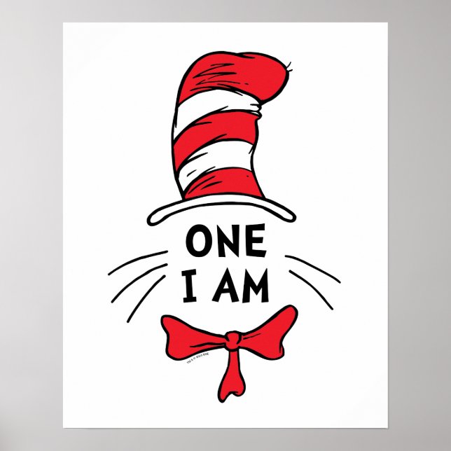 Poster Dr Seuss | Chat dans le Casquette - Un je suis (Devant)