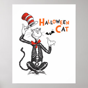 Poster Dr Seuss   Chat d'Halloween en Casquette