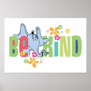 Poster Dr. Seuss Horton entend un Qui! Soyez Gentil