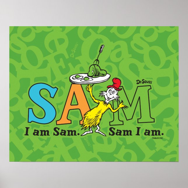 Poster Dr Seuss | Je Suis Sam. Je Suis Sam. (Devant)