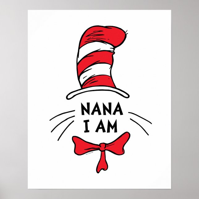 Poster Dr Seuss | Le Chat dans le Casquette - Nana Je sui (Devant)