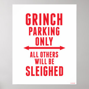 Poster Dr. Seuss Stationnement Grinch uniquement