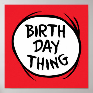 Poster Dr Seuss Thing 1 Chose 2 - Chose d'anniversaire