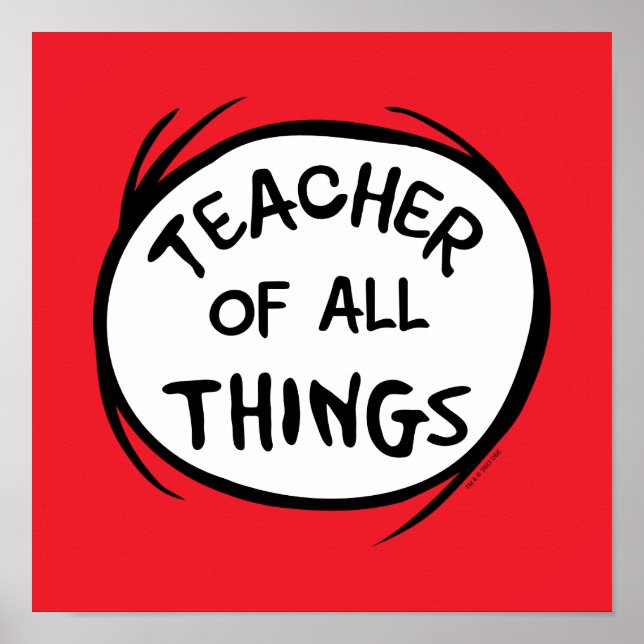 Poster Dr Seuss Thing 1 Chose 2 - Enseignant de toutes ch (Devant)