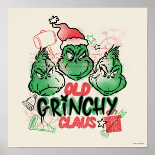 Poster Dr Seuss   Vieux Claus Grinch