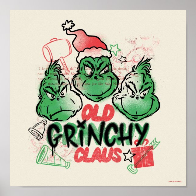 Poster Dr Seuss | Vieux Claus Grinch (Devant)