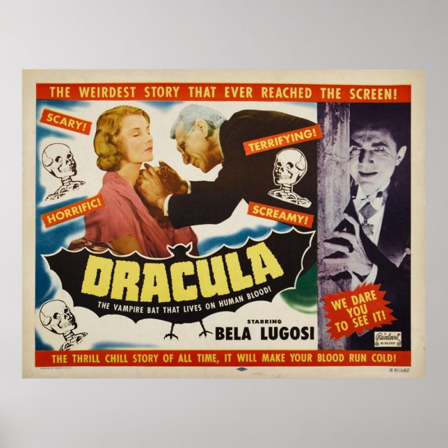 Poster Dracula - Bela Lugosi - Film d'horreur 1951 (Devant)