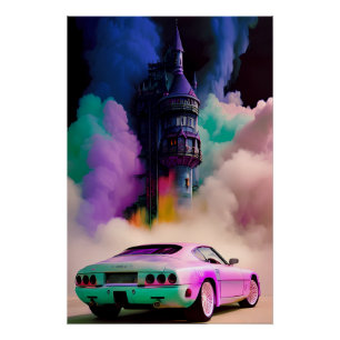 Poster Dracula conduit une voiture de sport - Ken Gage Ar