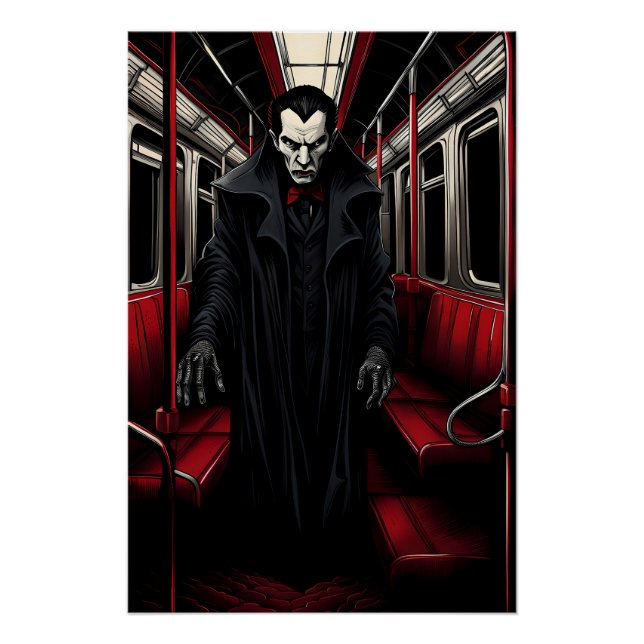 Poster Dracula dans le métro (Devant)