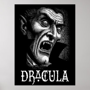 Poster Dracula Portrait noir et blanc