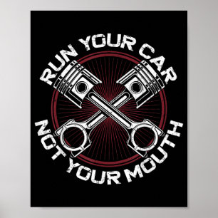 Poster Drag Racing Car Vintage Exécuter Votre Voiture Pas