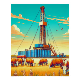 Poster Dragage de l'élevage et de la bovins Herford