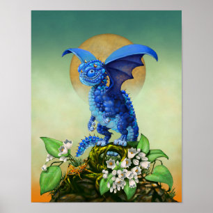 Poster Dragon 11x14 de myrtille (4x6 et se lèvent)