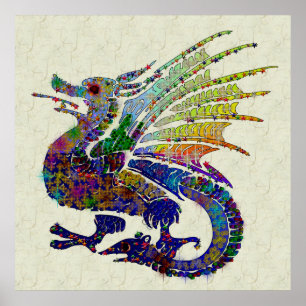 Poster Dragon à bijoux
