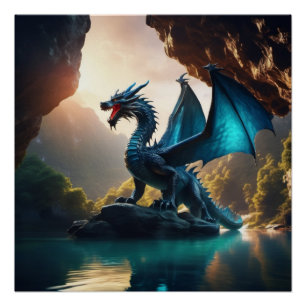 Poster Dragon ailé