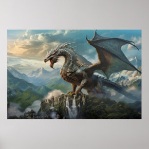 Poster Dragon Animal Créature Imaginaire Mur coloré Art