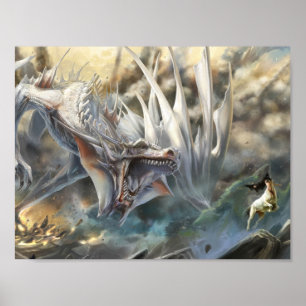 Poster Dragon blanc