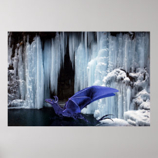 Poster Dragon bleu