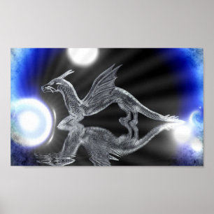 Poster Dragon bleu