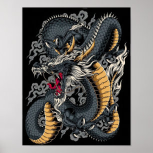 Poster Dragon chinois cool
