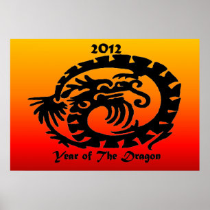 Poster Dragon chinois de la nouvelle année 2012