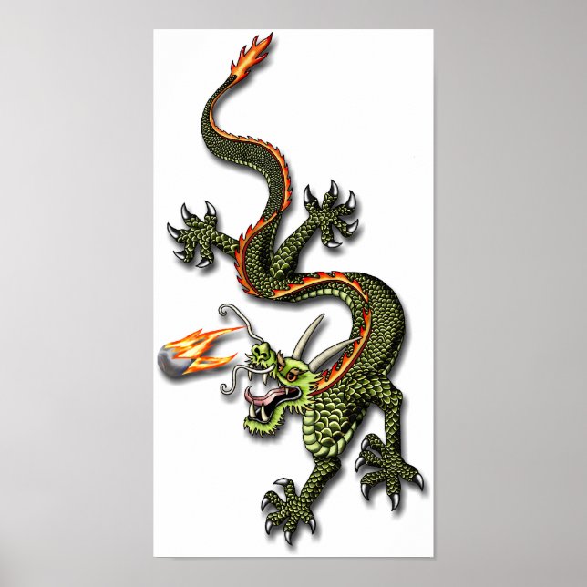 Poster Dragon chinois et Pearl (Devant)