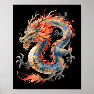 Poster Dragon Chinois Mythologie Asiatique Zodiaque 