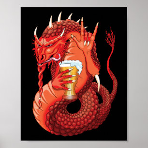 Poster Dragon de bière