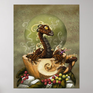 Poster Dragon de café 11x14 (4x6 et plus)