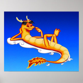 Poster Dragon de Chillax (bleu)