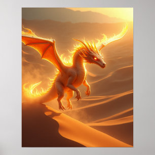 Poster Dragon de Feu Désert en Flammes