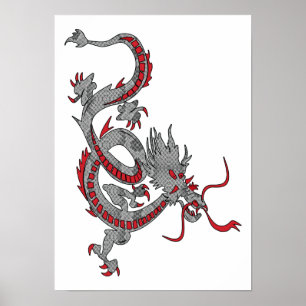 Poster Dragon du Nouvel An chinois