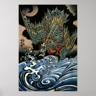 Poster Dragon & Eau Spirit Kuniyoshi Art Japonais
