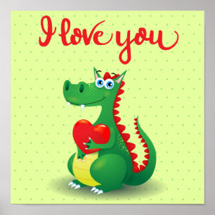 Poster Dragon en amour