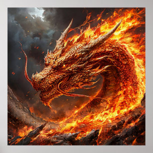 Poster Dragon en feu