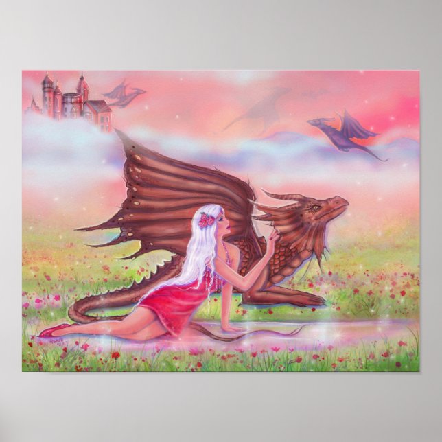 Poster Dragon et princesse "Poppy and Polly" par Renee (Devant)