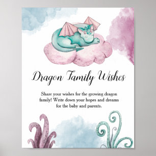 Poster Dragon Family Wings Dragon Baby shower Conseils