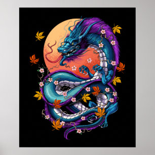 Poster Dragon japonais