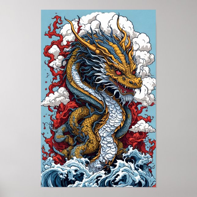 Poster Dragon japonais (Devant)